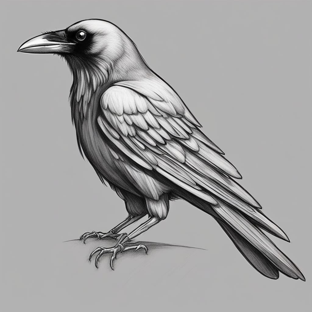 How to Draw a Crow: Perfect Your Bird Drawing Skills - Trying drawing