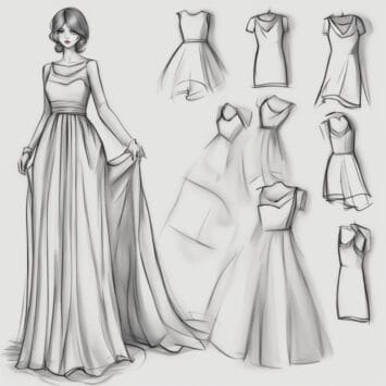 How to draw a dress: Master the 7 step by step guide - Trying drawing