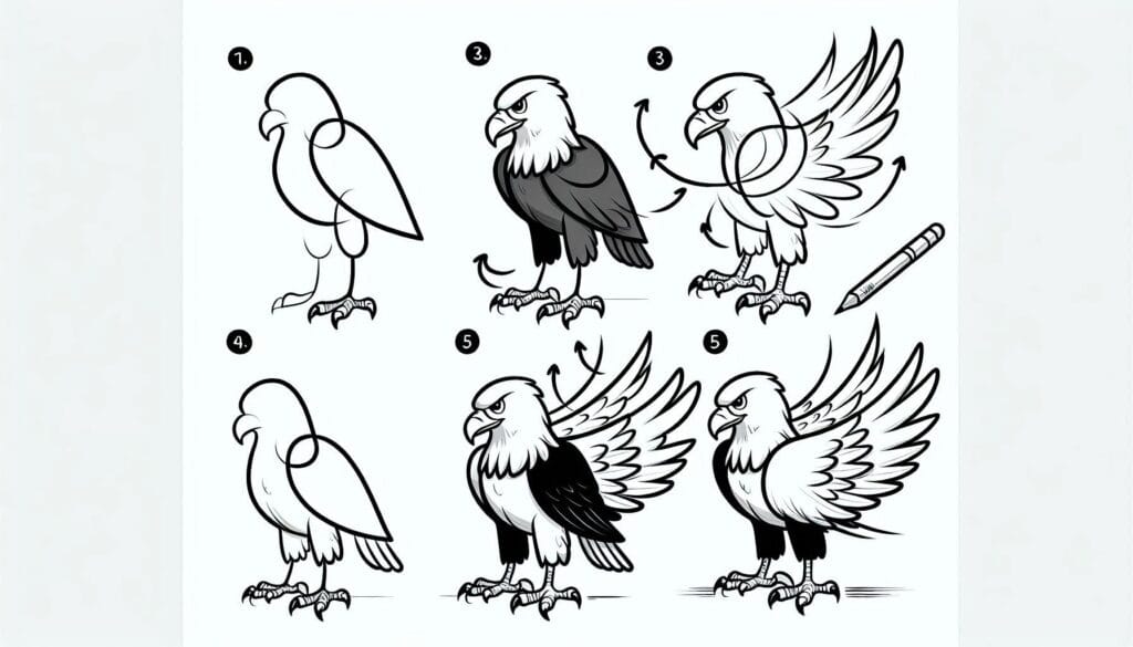 How to draw eagle