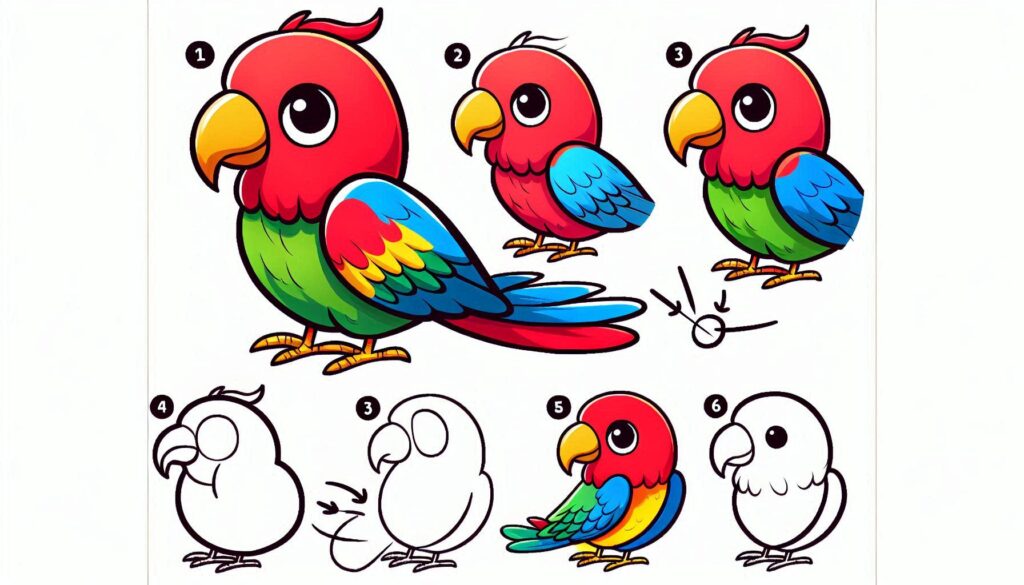 How to draw parrot