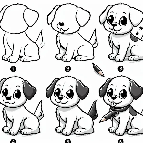 How to draw a puppy