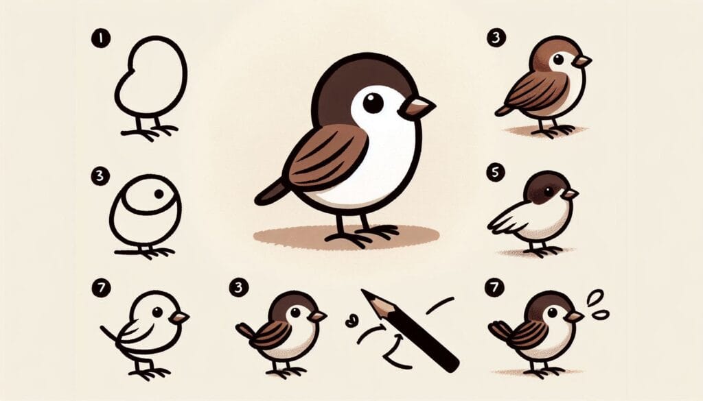 How to draw sparrow