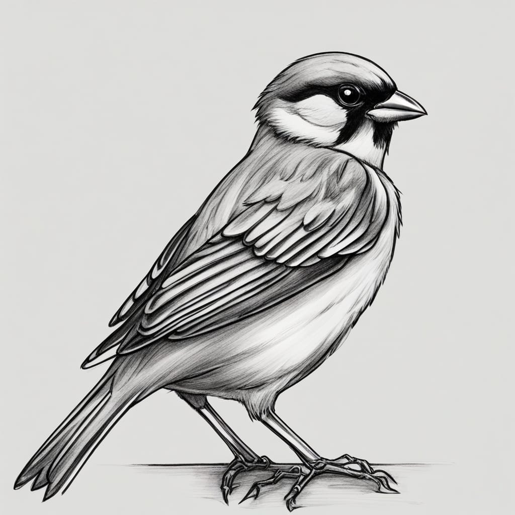 How to draw sparrow