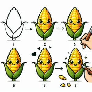 Sweet corn drawing steps