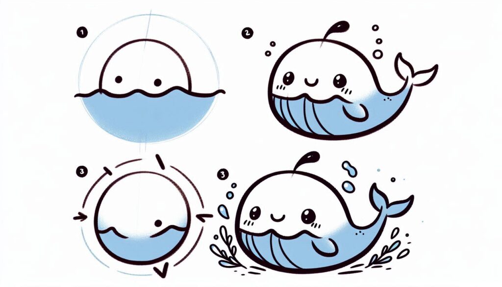 How to draw whale
