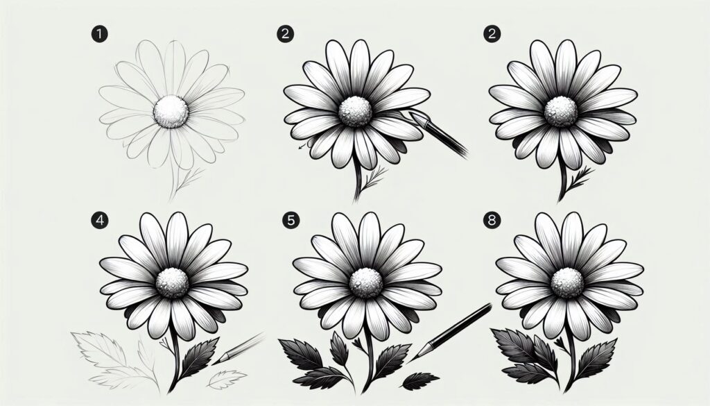How to draw a flowers step by step