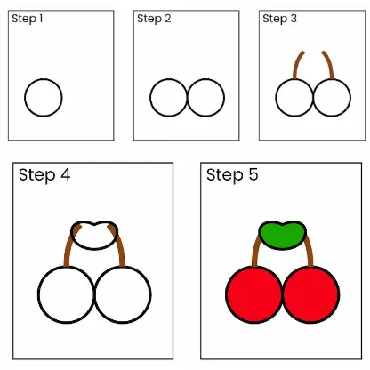 cherry drawing all steps cherry drawing all steps