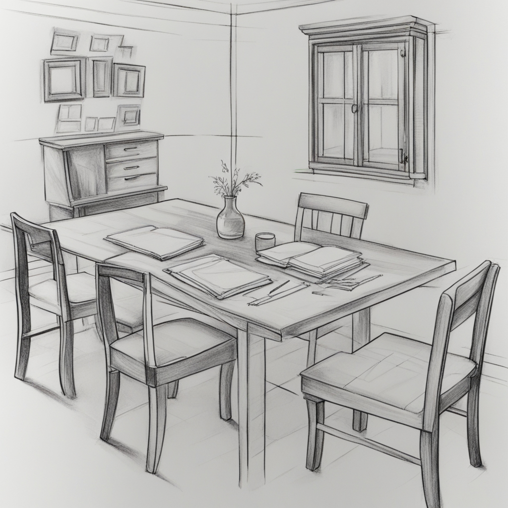 Read more about the article Crafting Perspective: A Step-by-Step Guide on How to Draw a Table